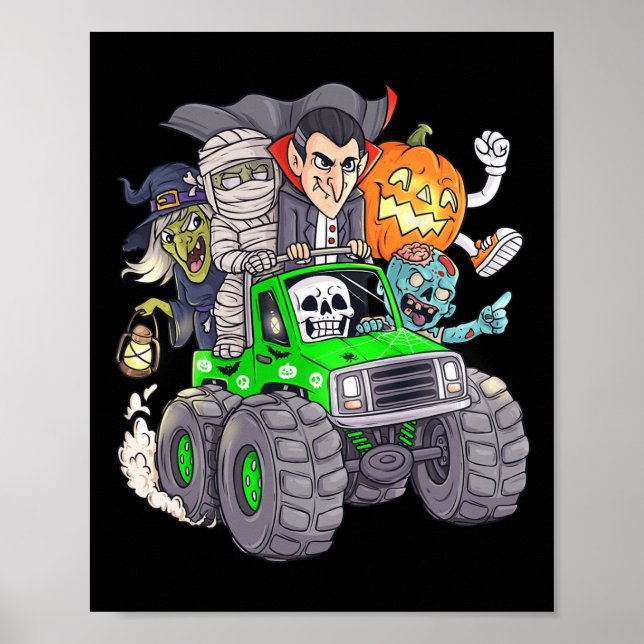 Poster Halloween Skeleton Zombie Monster Vampire Bo (Frente)