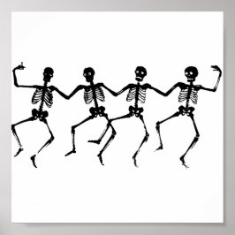 Póster Halloween Skeletons Dancing