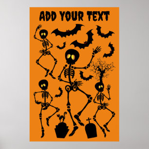 Poster Halloween Skeletons Macabre Dance