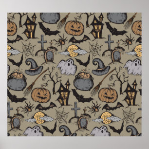 Poster Halloween Sketch: Vintage Invisível