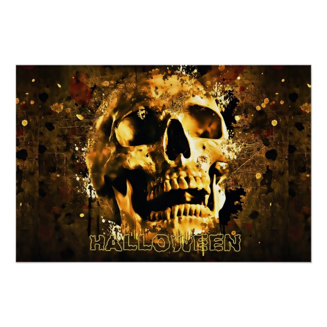 Póster Halloween Skull (Frente)