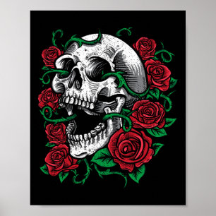 Poster Halloween Skull Rosa Skeleton Idet
