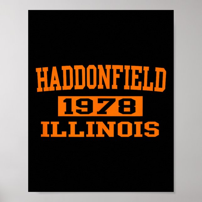Poster Halloween Spooky Scary Haddonfield Illinois Hallow (Frente)