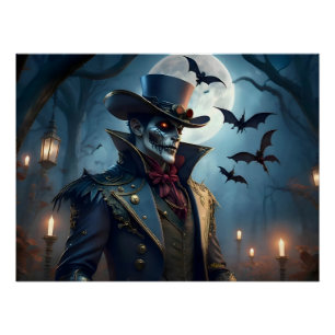 Póster Halloween Steampunk Southern Gothic Zumbi