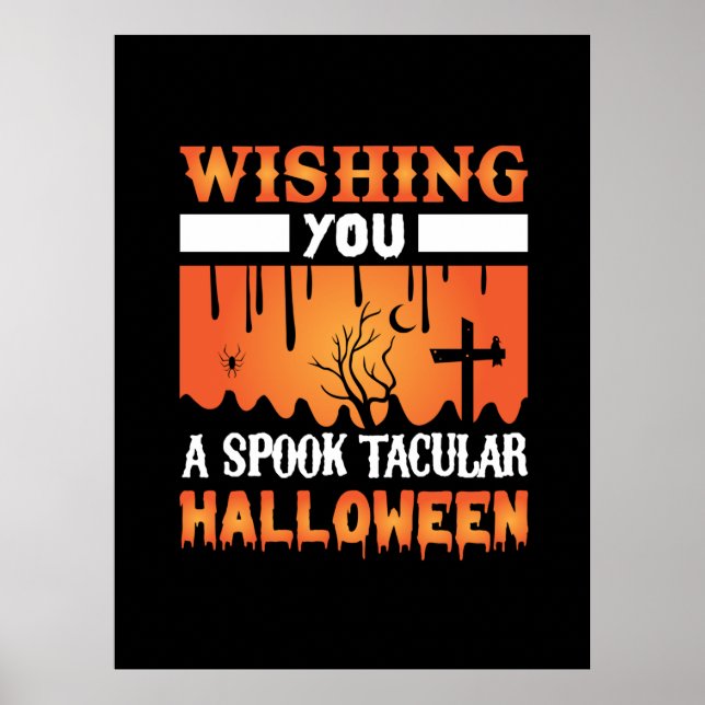 Poster Halloween Te Desejando Um Halloween Estranho (Frente)