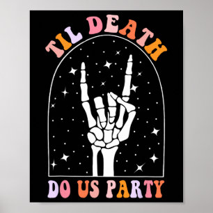 Poster Halloween Til Death Do U Party Retro Bachelorette