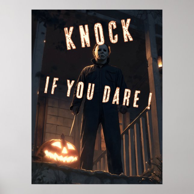 Poster Halloween Trick or Treat Knock if You Dare Horror  (Frente)