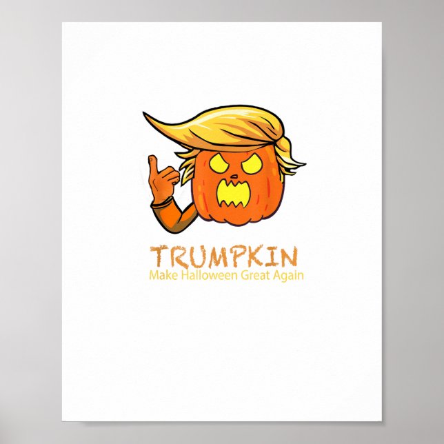 Poster Halloween Trumpkin Engraçado - Design de Figurino  (Frente)