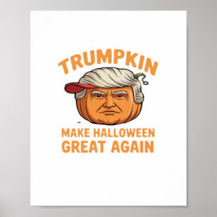 Poster Halloween Trumpkin - Paródia assustadora citação p