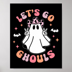 Poster Halloween Vamos Ir Ghouls Fantasma Retro Costume W