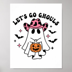 Poster Halloween Vamos Ir Ghouls Fantasma Retro Costume W