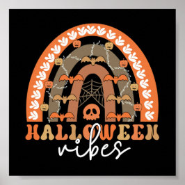 Poster Halloween Vibes Boho Rainbow Fall Spooky