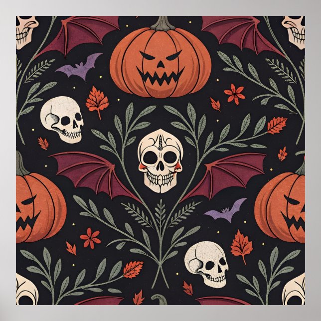 Poster Halloween Vibes Pattern (Frente)