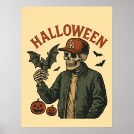 Poster Halloween Vintage - Spooky Skeleton 