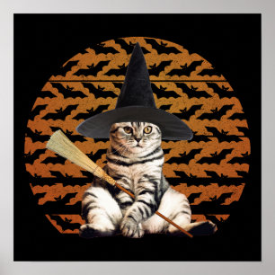 Poster Halloween Witch Cat