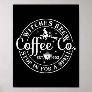 Poster Halloween Witch Motif - Bruxas Invadem Café E Co