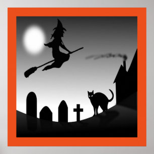 PÓSTER HALLOWEEN WITCH SILHOUETTE