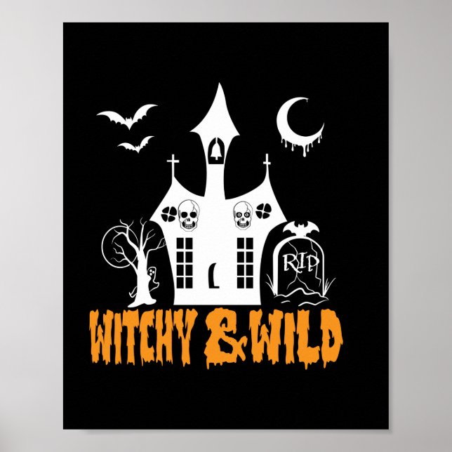 Poster Halloween Witchy E Wilthday (Frente)