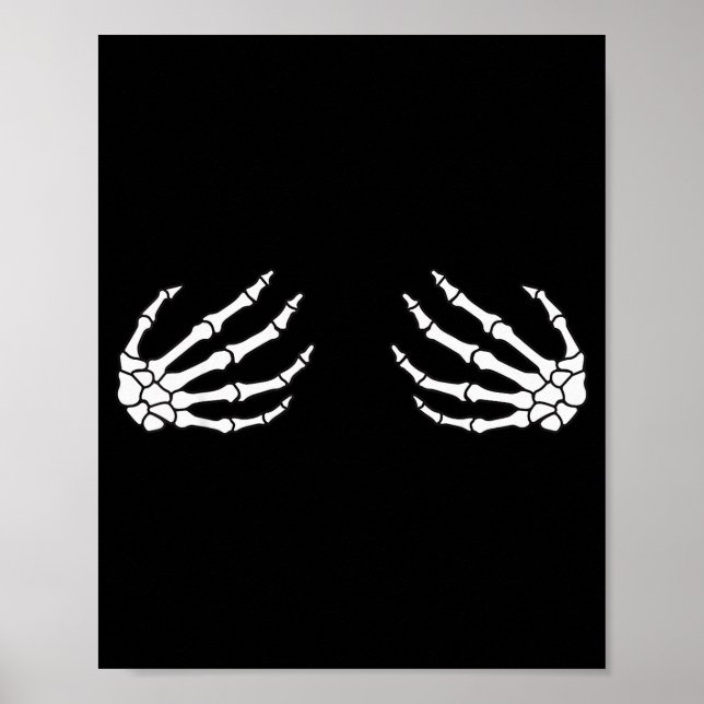 Poster Halloween Women's Skeleton Hand  (Frente)