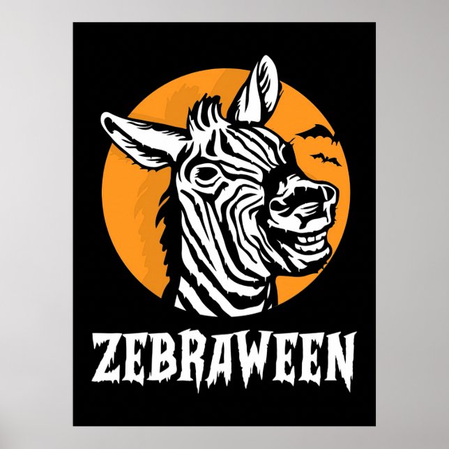 Poster Halloween Zebra (Frente)