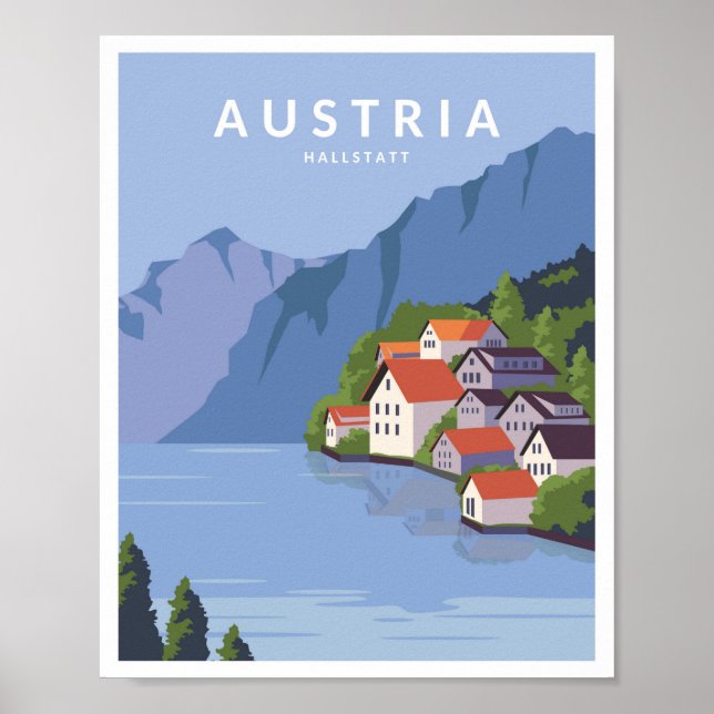 Poster Hallstatt Áustria (Frente)