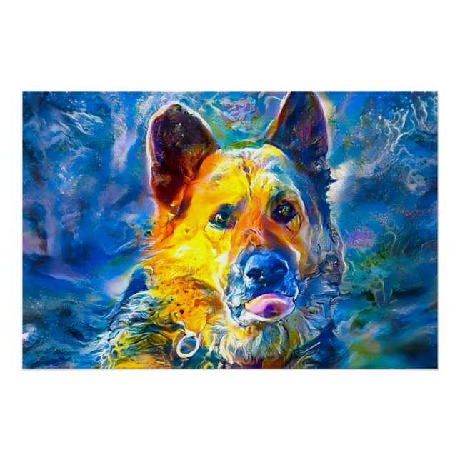 Póster Halo: Retrato de um German shepherd (Frente)