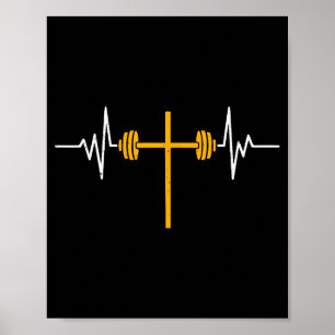 Poster Halteres Cruz Haltere Jesus Engraçado Cristão Trei