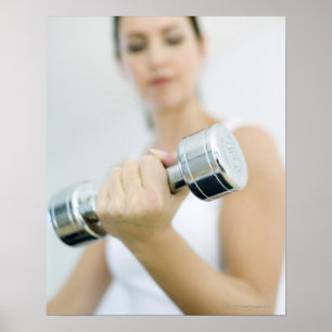 Poster Halterofilismo. Dumbbells de levantamento da