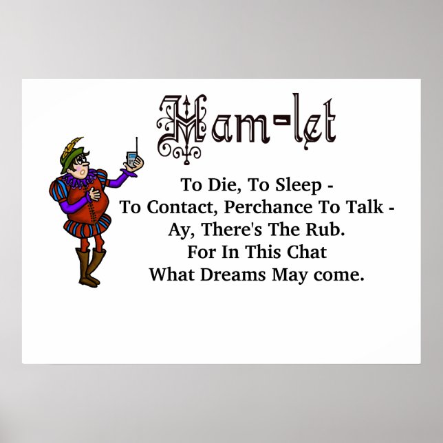 Póster Ham Radio Hamlet "Morrer Para Dormir" Cotação Post (Frente)