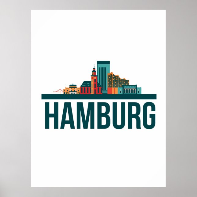 Poster Hamburg Germany Skyline (Frente)