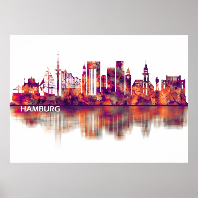 Poster Hamburg Germany Skyline (Frente)