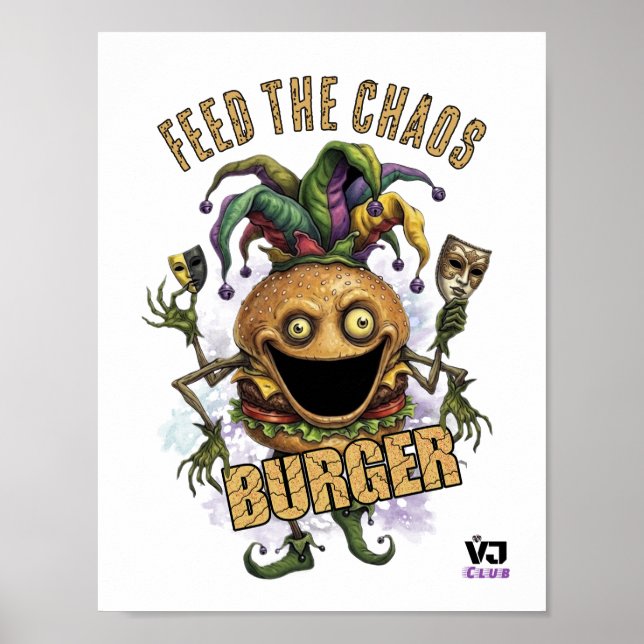 Poster Hamburger amigo palhaço vazio branco (Frente)
