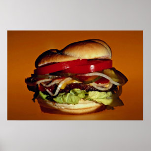Póster Hamburger delicioso para amantes da comida