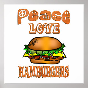Poster Hamburger do amor da paz