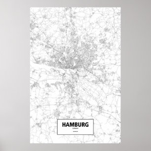Poster Hamburgo, Alemanha (preto no branco)