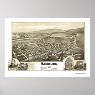 Poster Hamburgo, PA Panorâmica - 1889