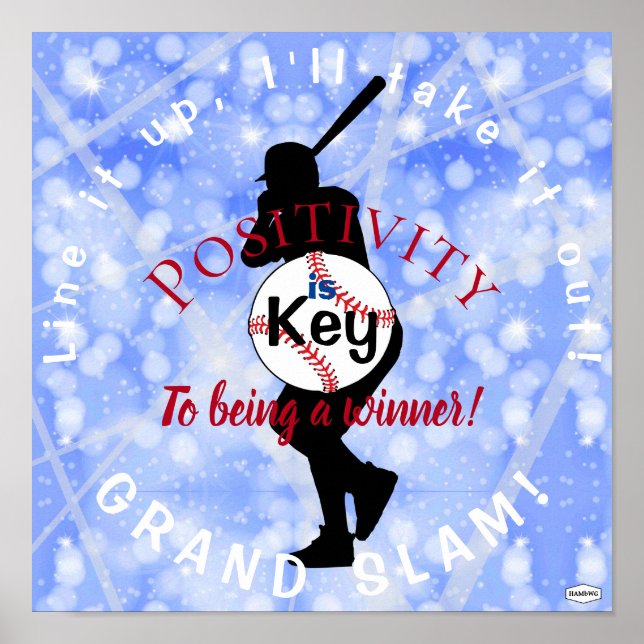Poster HAMbyWG do de Positividade do Tema Baseball (Frente)