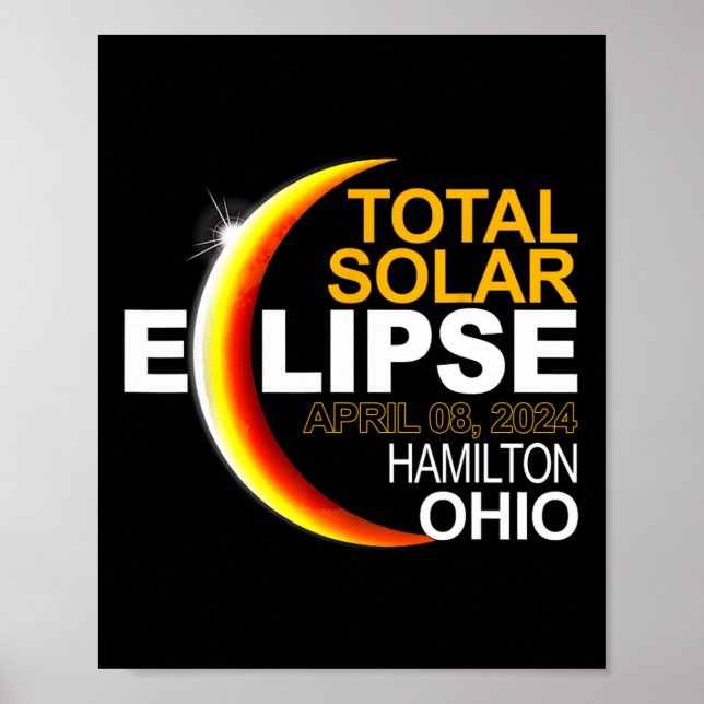 Poster Hamilton 2024 Solar Eclipse 2024 040824 Eclipse (Frente)