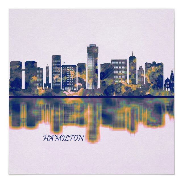 Póster Hamilton Skyline (Frente)