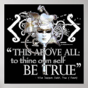 Póster Hamlet "... é o próprio ser verdadeiro ..." Citaçã