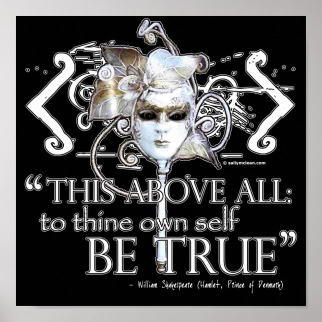 Póster Hamlet "... é o próprio ser verdadeiro ..." Citaçã (Frente)