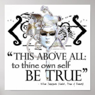 Póster Hamlet "... é o próprio ser verdadeiro ..." Citaçã