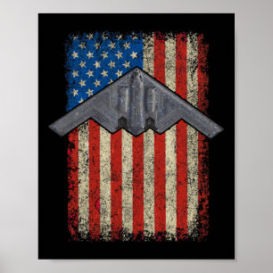 Poster Hammer Time Stealth B-2 Aeronave Militar Meia-Noit