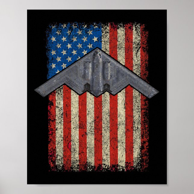 Poster Hammer Time Stealth B-2 Aeronave Militar Meia-Noit (Frente)