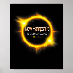 Poster Hampshire Total Solar Eclipse America abril de 04.
