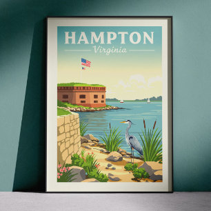 Poster Hampton Virginia Antigo