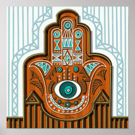 Poster Hamsa Khamsa, Tradicional Egípcia, Mão De Fatimah