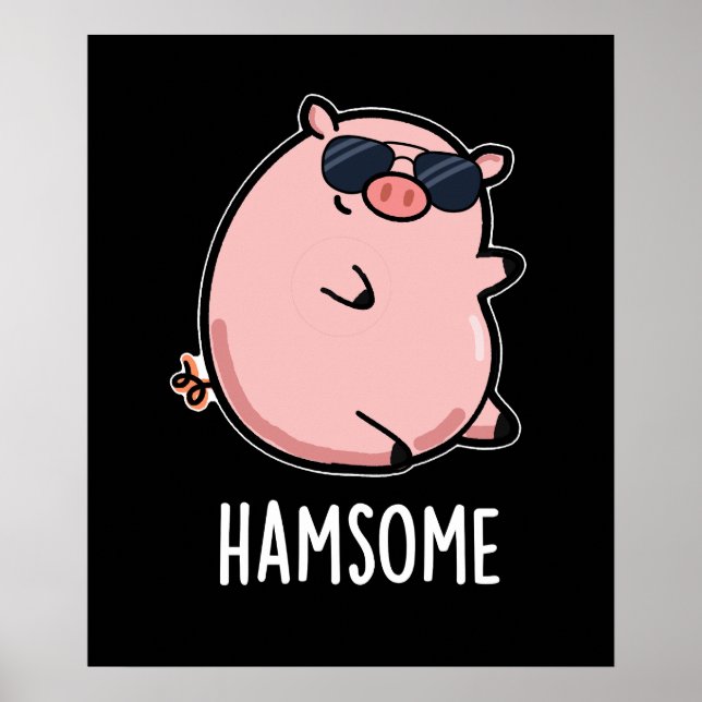 Poster Hamsome Funny Pig Dark BG (Frente)