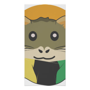Póster Hamster 🐹 animal bonito com cachecol listrado col
