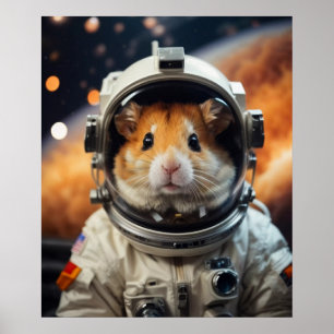 Poster Hamster do Astronauta Espacial Exterior